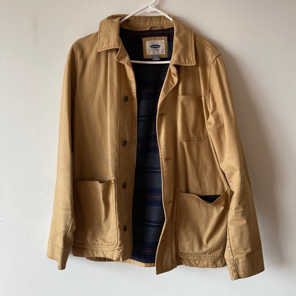 Workwear Khaki Jacket with flannel lining